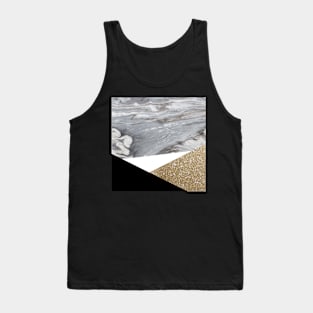 Preppy Minimalist geometric triangles trendy white grey marble Tank Top